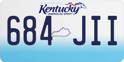 KY license plate 684JII