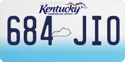 KY license plate 684JIO