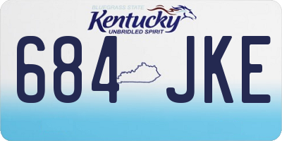 KY license plate 684JKE