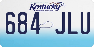 KY license plate 684JLU