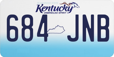 KY license plate 684JNB