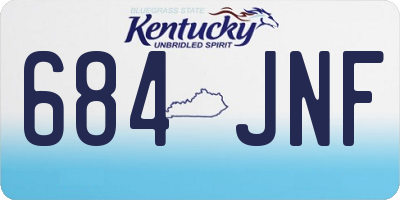 KY license plate 684JNF