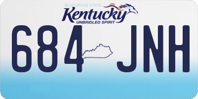 KY license plate 684JNH