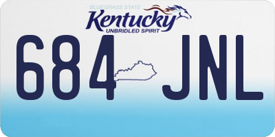 KY license plate 684JNL