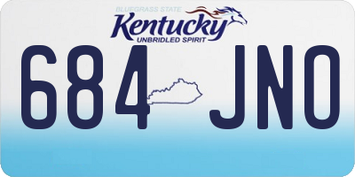 KY license plate 684JNO