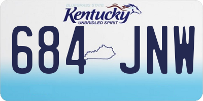 KY license plate 684JNW