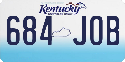KY license plate 684JOB