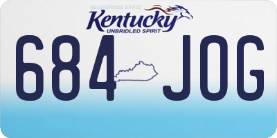 KY license plate 684JOG