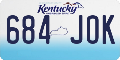 KY license plate 684JOK