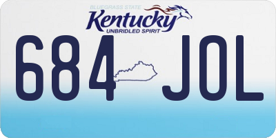 KY license plate 684JOL