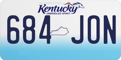 KY license plate 684JON