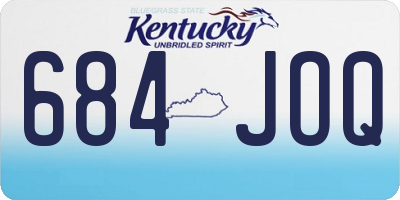 KY license plate 684JOQ