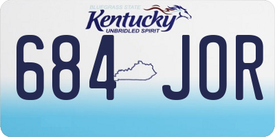 KY license plate 684JOR