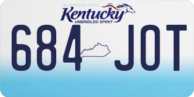 KY license plate 684JOT
