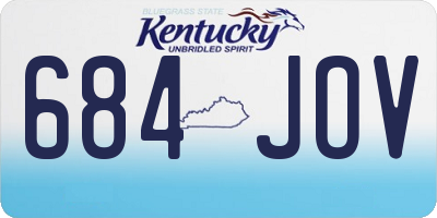 KY license plate 684JOV