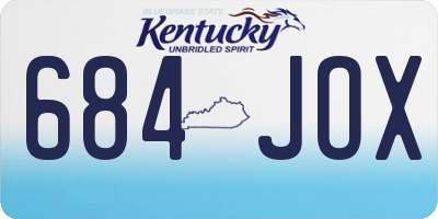 KY license plate 684JOX