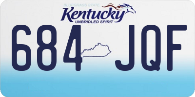 KY license plate 684JQF