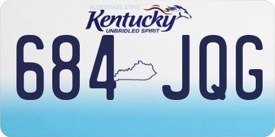 KY license plate 684JQG