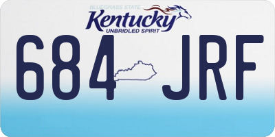 KY license plate 684JRF