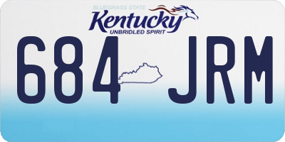 KY license plate 684JRM