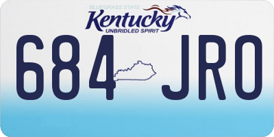 KY license plate 684JRO