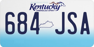 KY license plate 684JSA