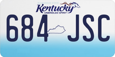 KY license plate 684JSC