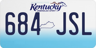 KY license plate 684JSL