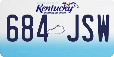 KY license plate 684JSW