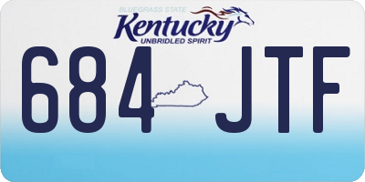 KY license plate 684JTF