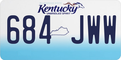 KY license plate 684JWW