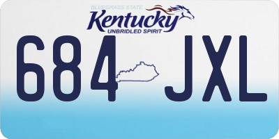 KY license plate 684JXL