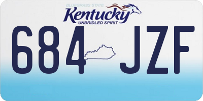 KY license plate 684JZF