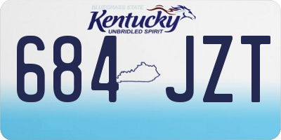 KY license plate 684JZT