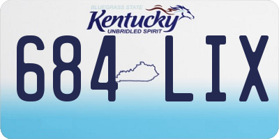 KY license plate 684LIX
