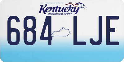 KY license plate 684LJE