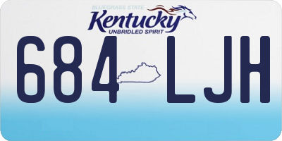 KY license plate 684LJH