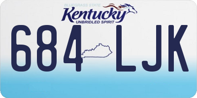 KY license plate 684LJK