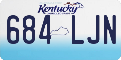 KY license plate 684LJN