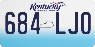 KY license plate 684LJO