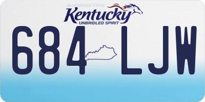 KY license plate 684LJW