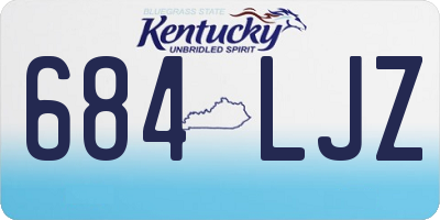 KY license plate 684LJZ