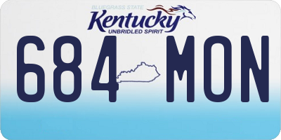 KY license plate 684MON
