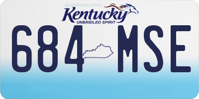 KY license plate 684MSE