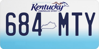 KY license plate 684MTY
