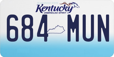 KY license plate 684MUN