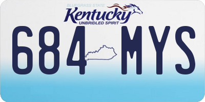 KY license plate 684MYS