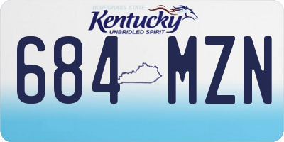 KY license plate 684MZN