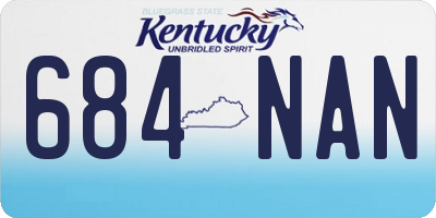 KY license plate 684NAN