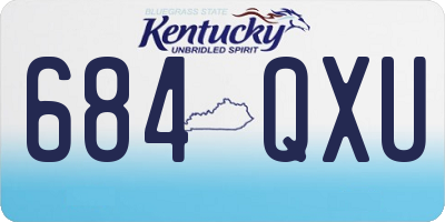 KY license plate 684QXU